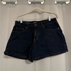 Denim Mid rise midi shorts